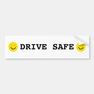 Pegatina Para Coche Aviso agradable y sonriente de cara segura