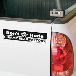 Pegatina Para Coche Aviso de fábrica de osos Gummy