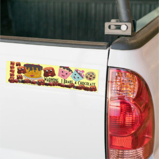 Pegatina Para Coche AVISO Freno PARA Chibi Chocolate -