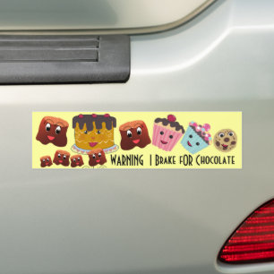 Pegatina Para Coche AVISO Freno PARA Chibi Chocolate -
