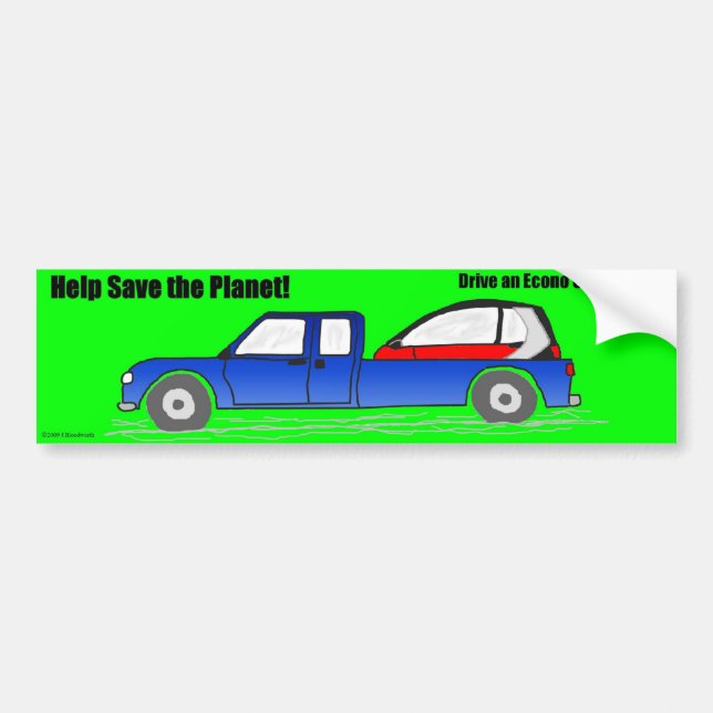 Pegatina Para Coche Ayuda ahorrar el planeta (Frente)