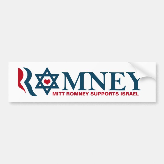 Pegatina Para Coche Ayudas Israel de Mitt Romney (Frente)