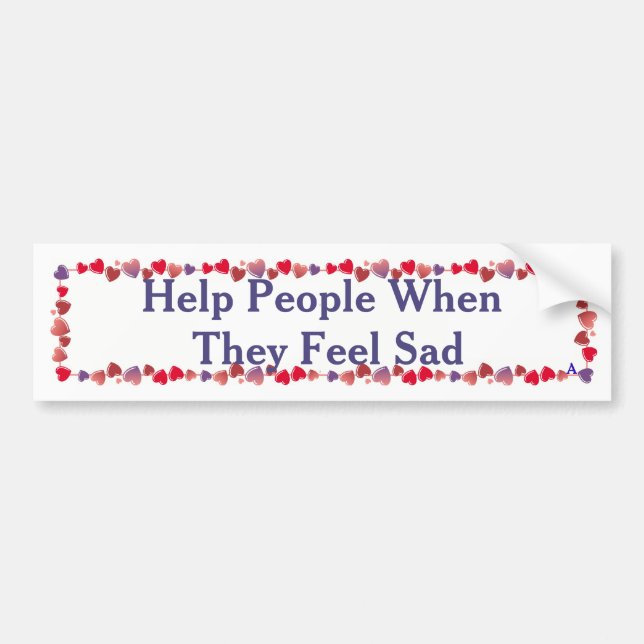 Pegatina Para Coche Ayude a la gente cuando ella siente (Frente)