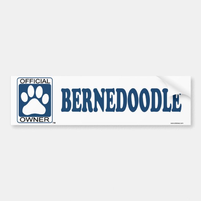 Pegatina Para Coche Azul de Bernedoodle (Frente)