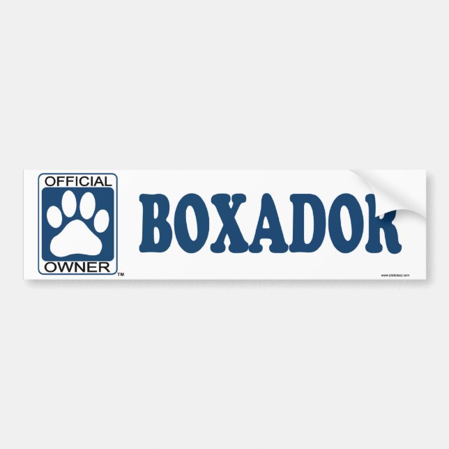 Pegatina Para Coche Azul de Boxador (Frente)