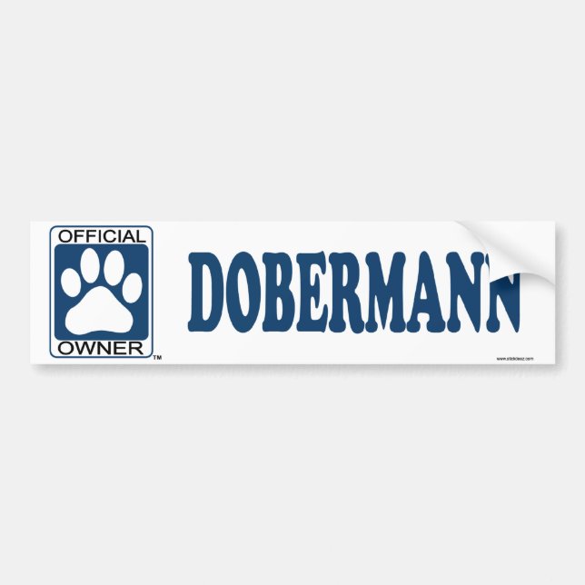 Pegatina Para Coche Azul de Dobermann (Frente)