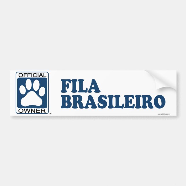 Pegatina Para Coche Azul de Fila Brasileiro (Frente)