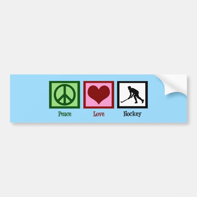 Pegatina Para Coche Azul de hockey (Frente)