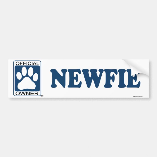 Pegatina Para Coche Azul de Newfie (Frente)