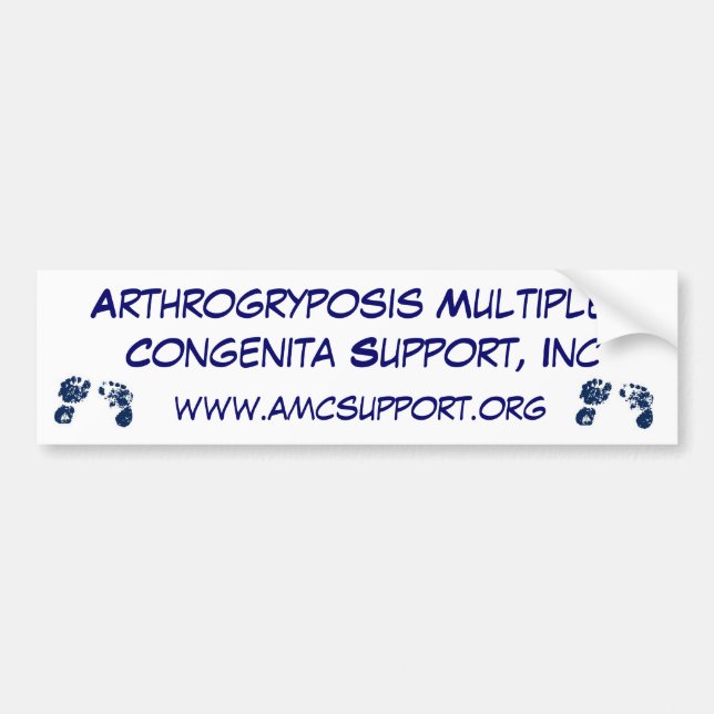 Pegatina Para Coche Azul del bumpersticker de AMCSI Arthrogryposis (Frente)