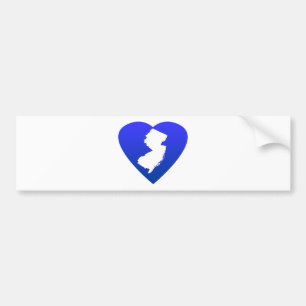 Pegatina Para Coche Azul del corazón de Nueva Jersey