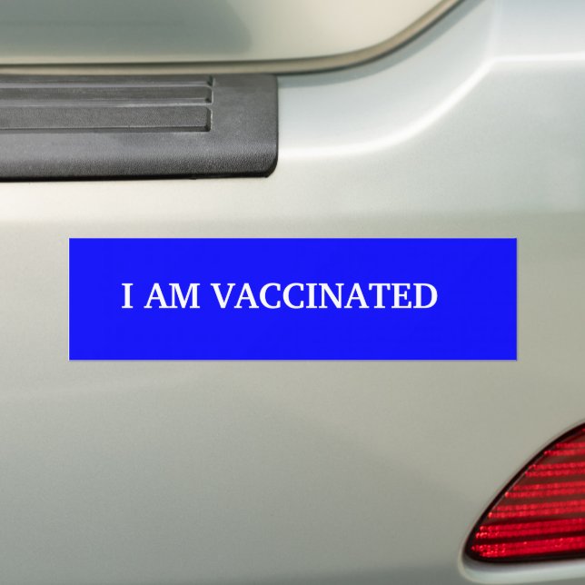 Pegatina Para Coche Azul estoy vacunado (en coche)