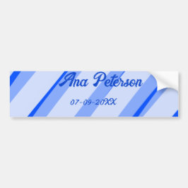 Pegatina Para Coche azul pastel añadir nombre fecha boho retro patrón 