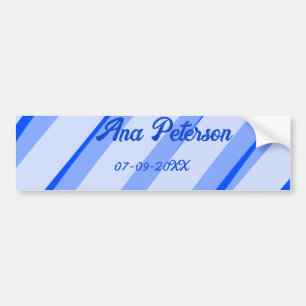 Pegatina Para Coche azul pastel añadir nombre fecha boho retro patrón