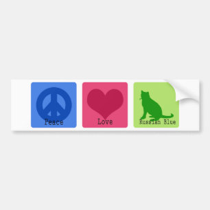 Pegatina Para Coche Azul ruso del amor de la paz