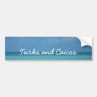 Pegatina Para Coche Azul turquesa tropical del horizonte del Caribe