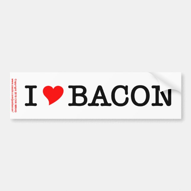 Pegatina Para Coche Bacon I Love (Frente)