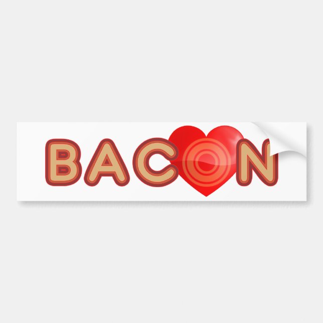 Pegatina Para Coche Bacon LOVE (Frente)