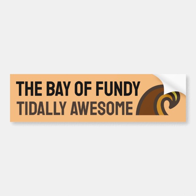 Pegatina Para Coche Baf de Fundy Tidally Awesome Bumper Sticker (Frente)