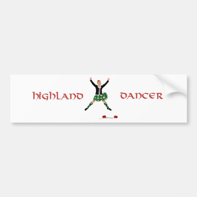 Pegatina Para Coche Bailarina de Highland Ghillie Callum Sword Dance (Frente)