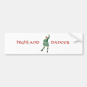 Pegatina Para Coche Bailarina de las Highlands Escocesas Verde