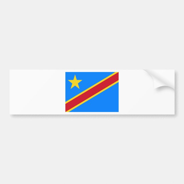 Pegatina Para Coche ¡Bajo costo! Bandera de Congo (Frente)