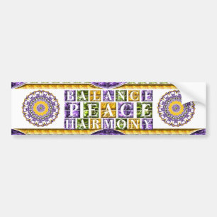 Pegatina Para Coche Balanza de la mandala, paz, armonía Bumpersticker