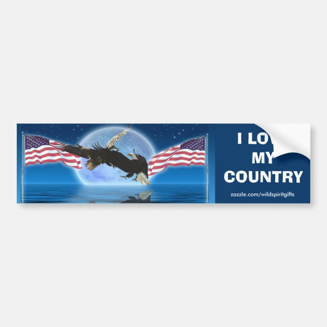 Pegatina Para Coche BALD EAGLE y US FLAG Patriot Collectible Series (Frente)