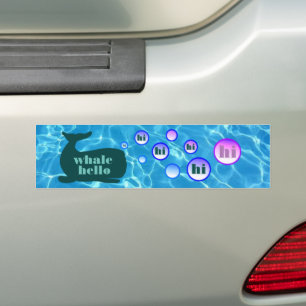 Pegatina Para Coche Ballena Hola Bumper Sticker