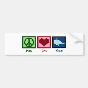 Pegatina Para Coche Ballenas del amor de la paz