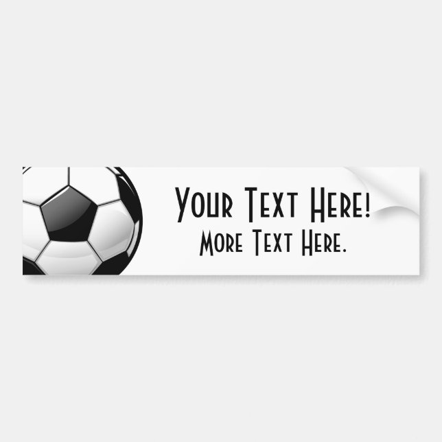 Pegatina Para Coche Balón de fútbol clásico brillante (Frente)