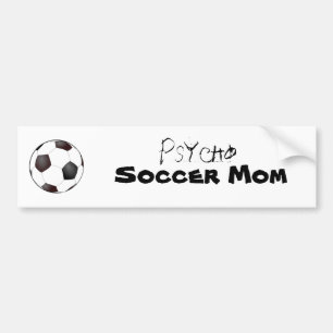 Pegatina Para Coche balón de fútbol, psico, mamá del fútbol