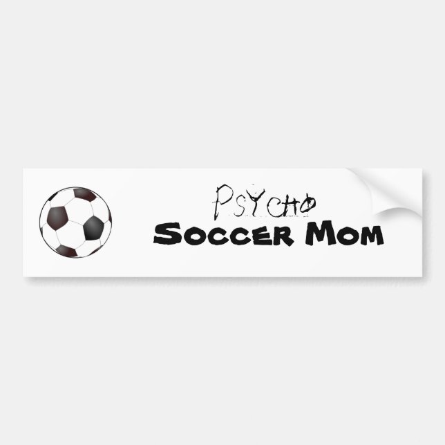 Pegatina Para Coche balón de fútbol, psico, mamá del fútbol (Frente)