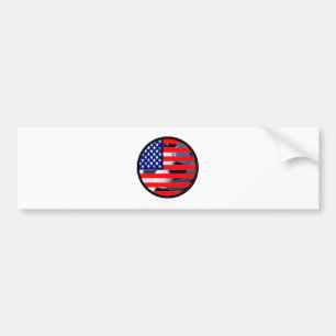 Pegatina Para Coche Balón de fútbol y bandera de Estados Unidos2 El MU