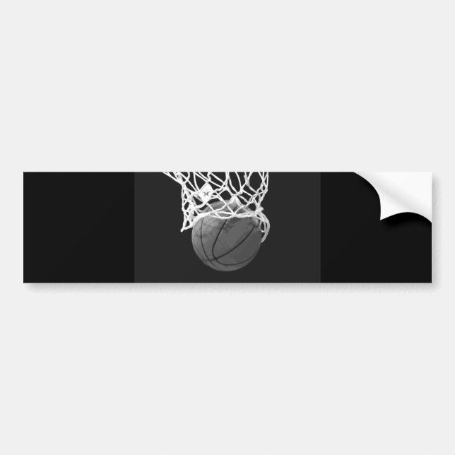Pegatina Para Coche Baloncesto blanco y negro (Frente)