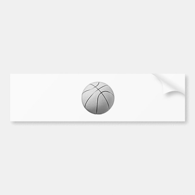 Pegatina Para Coche Baloncesto blanco y negro (Frente)