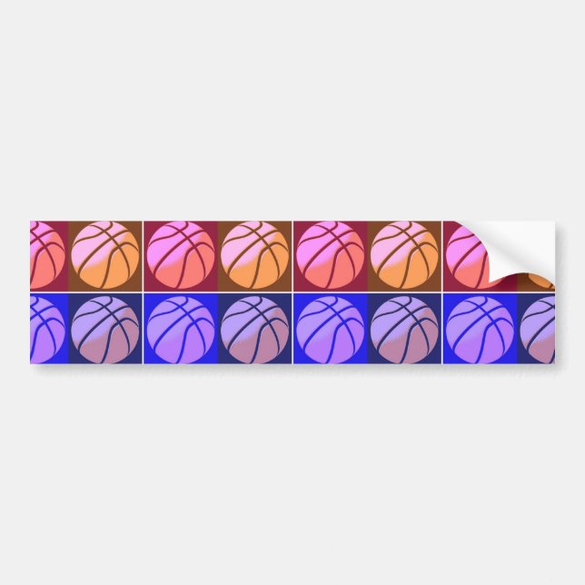Pegatina Para Coche Baloncesto de arte pop (Frente)