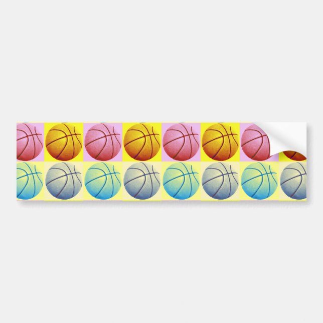 Pegatina Para Coche Baloncesto de arte pop (Frente)