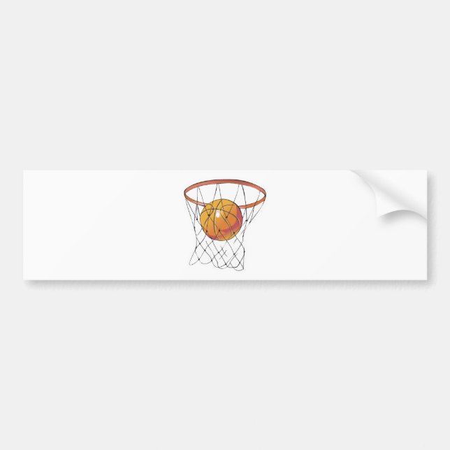 Pegatina Para Coche baloncesto en el aro (Frente)