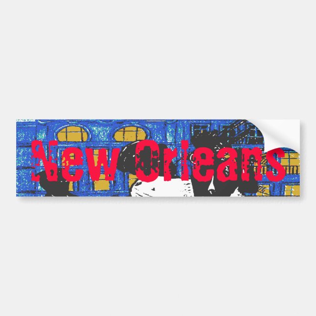 Pegatina Para Coche Banda de Jazz de Nueva Orleans (Frente)