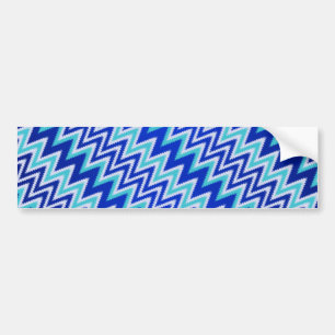 Pegatina Para Coche Bandas de zigzag azul de agua dulce