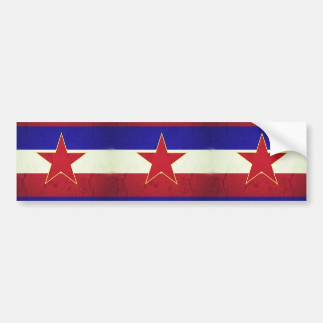 Pegatina Para Coche Bandeira Iugoslávia (Frente)