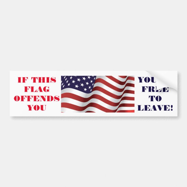 Pegatina Para Coche Bandera AMERICANA (Frente)