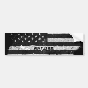Pegatina Para Coche Bandera americana del Grunge blanco y negro