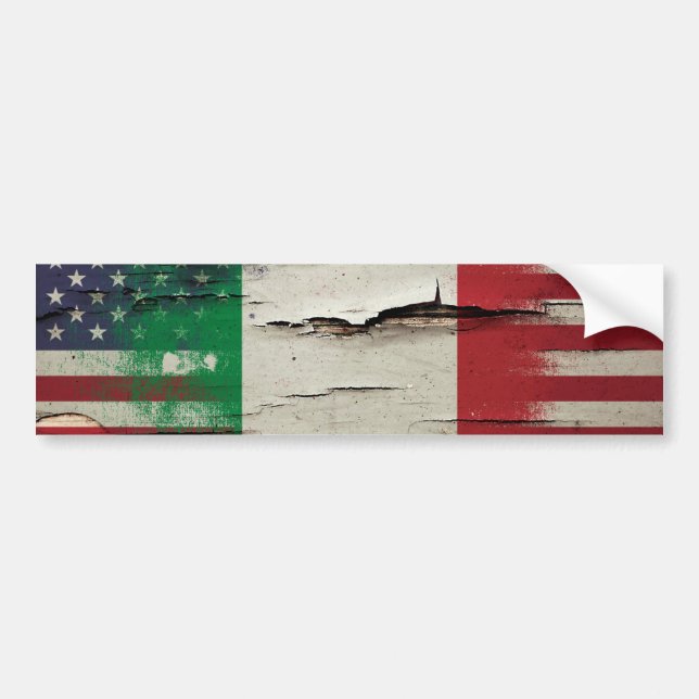 Pegatina Para Coche Bandera americana italiana de la pintura el | del (Frente)