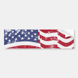 Pegatina Para Coche Bandera americana que agita - apenada