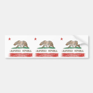 Pegatina Para Coche Bandera apenada de la república de California