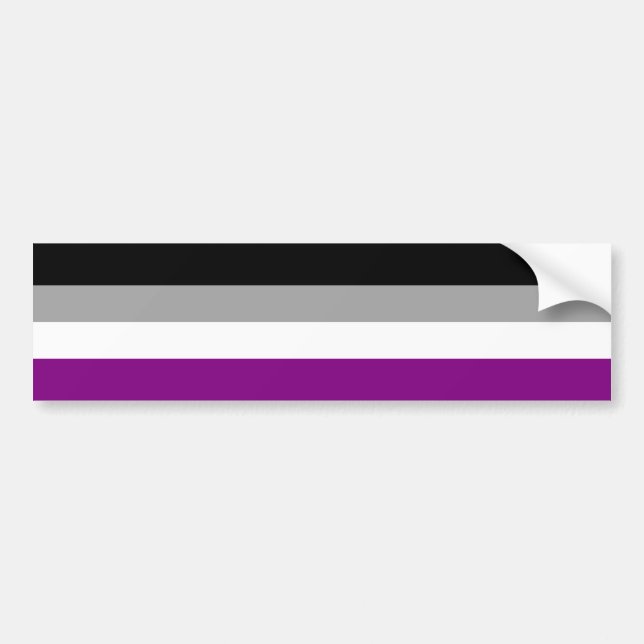 Pegatina Para Coche Bandera asexual del orgullo (Frente)