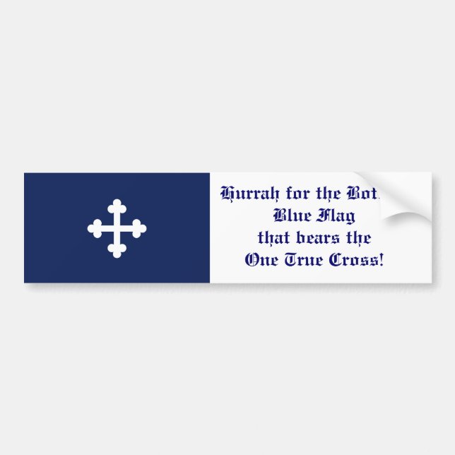 Pegatina Para Coche ¡Bandera azul de Bottony, Hurrah! (Frente)