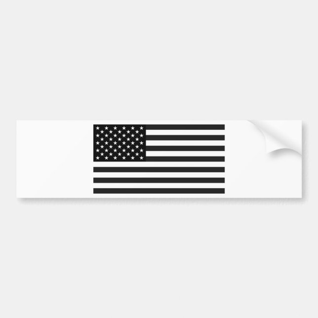 Pegatina Para Coche Bandera blanco y negro de los Estados Unidos (Frente)